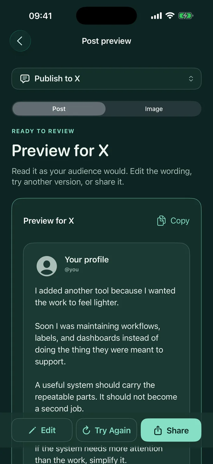 Version one result page with nested cards